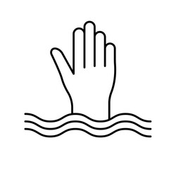 Drowning mens hand Vector Icon

