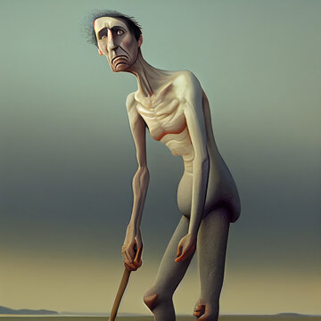 Alma en vilo , cansancio ,agotamiento , dejadez , persona arrastr&aacute;ndose por la vida , generado IA