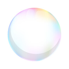 Soap bubble in pastel colors in 3D. Bubble vector illustration.