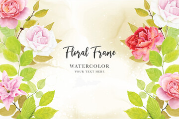 watercolor floral background with beautiful roses