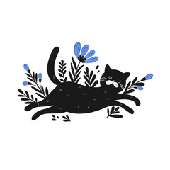 Fototapeta na wymiar Cute cat character in vector