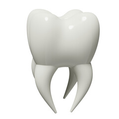3d dental molar teeth model icon isolated. health of white teeth, dental examination of the dentist, 3d render illustration