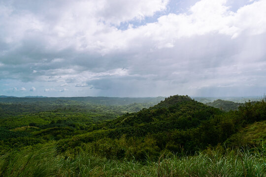 Gloomy clouds over the tropical mountains. Bulacan, Philippines