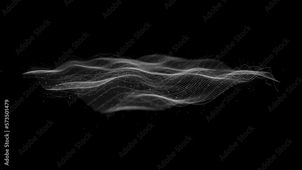 Poster abstract mesh waving fx background loop/ 4k animation of an abstract fractal background with mesh su