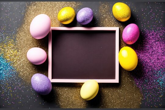 Sparkling Easter Egg Delight. Generative AI