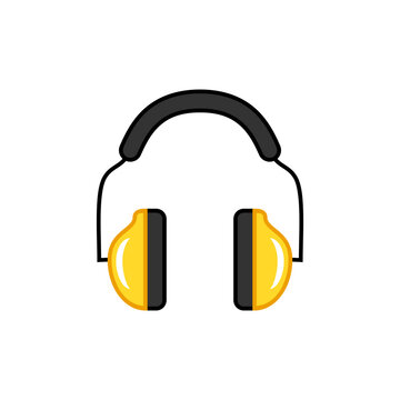 yellow earmuffs black headband simple design clip art preview