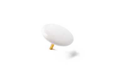 White drawing pin on white background with shadow	