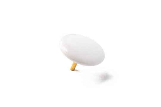 White drawing pin on white background with shadow	