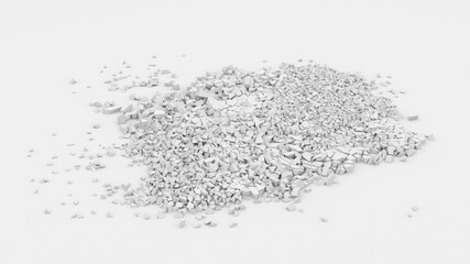 White cracked debris heap background