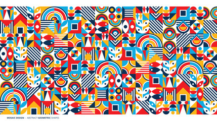 Abstract flat colorful mosaic background