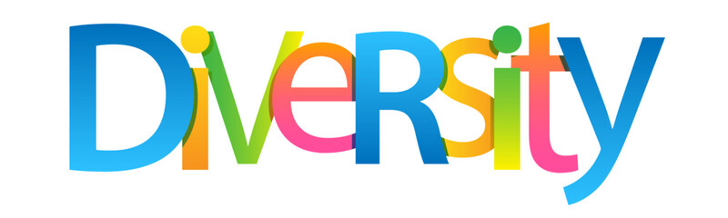 DIVERSITY colorful vector typography banner