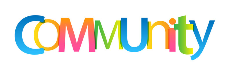 COMMUNITY colorful vector typography banner
