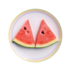 Sliced watermelon fruit on plate, Tropical fruit in summer season