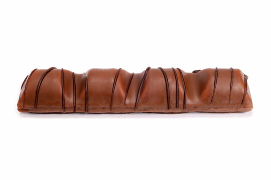 Magdalinovka, Ukraine - February 16, 2022. Kinder bueno chocolate candy bar by Ferrero closeup isolated on white