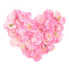 Beautiful pink roses flower (heart shape), Love and Valentines day concept