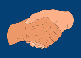 Elderly hand and young person's hand handshaking (4)
