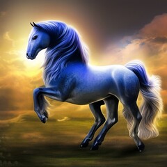 Obraz na płótnie Canvas fantasy horse galloping background
