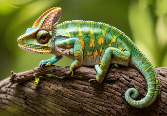 Chameleon / lizard - Photo of a beautiful Chameleon / Colorfull / Copy Space / Blank Text