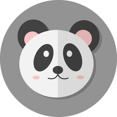 panda face icon, Cute animal icon in circle.