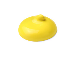 Sample of yellow paint on white background