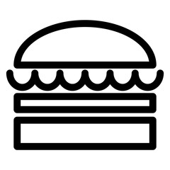 Hamburger icon illustration. Cheesburger, snack, lunch symbols. Fast food, burger signs.