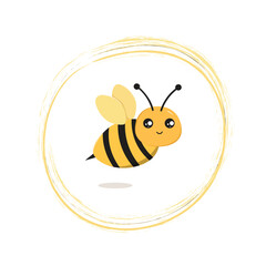 vector cute bee icon cartoon illustration