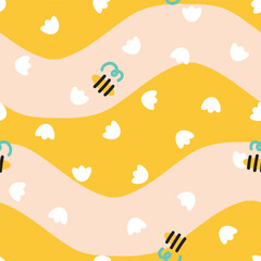 Vector Modern Abstract Palyful Meadow Design seamless pattern background. Perfect for web design, fabric, scrapbooking and wallpaper projects.