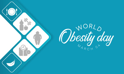 World Obesity day is observed every year on March 4, with the view of promoting practical solutions to end the global obesity crisis. Vector illustration