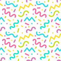 Colorful doodles abstract seamless pattern.