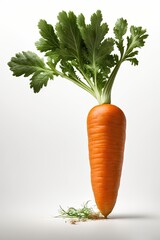 Carrot on white background. Healthy food concept generative ai