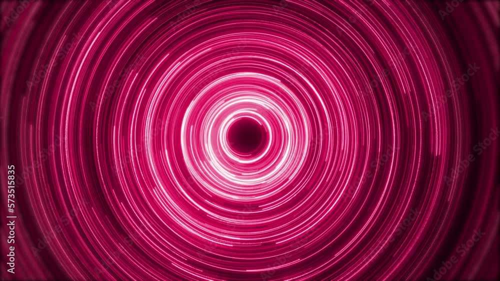 Poster glowing red neon circle motion background, light circle rotate animation motion, abstract high tech 