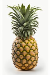 Fototapeta premium Pineapple on white background. Healthy food concept generative ai