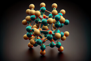 Molecule Atom Model. Generative Ai