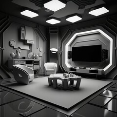 Futuristic Cyber Room
