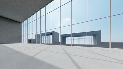 Obraz na płótnie Canvas Architecture background modern office building interior 3d render