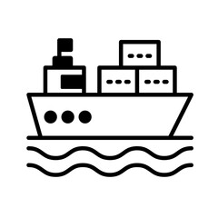 Cruise ship Vector Icon

