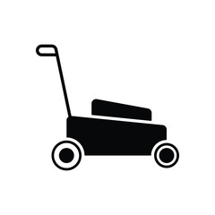 lawn mower icon, mower vector, cut illustration