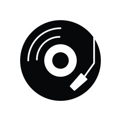 vinyl record turntable icon, audio vector, turntable illustration