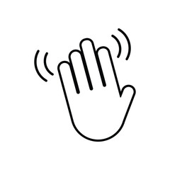 waving hand icon, hand vector, bye illustartion