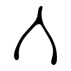 Wishbone silhouette icon for web, laser cutting and engraving isolated on white background
