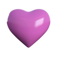 3D illustration of pink color heart 