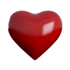 3D illustration of red color heart 