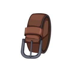 brown leather belt cartoon vector illustration