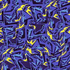 Seamless unusual colorful abstract pattern with wave shapes