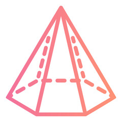 hexagonal pyramid gradient icon