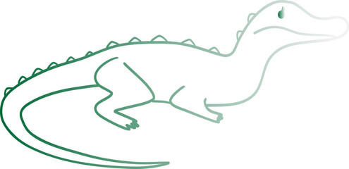 Green gradient crocodile