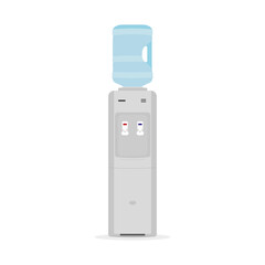 Water cooler with bottle on white background