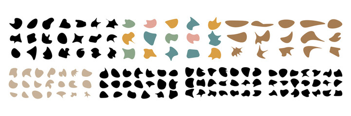 
abstract blob shape organic & liquid shadow random vector illustrator bundle. simple geometrics isolated elements for cube drops shapes silhouettes. 