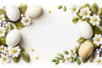 illustration, blank easter background with copy and space, ai generative