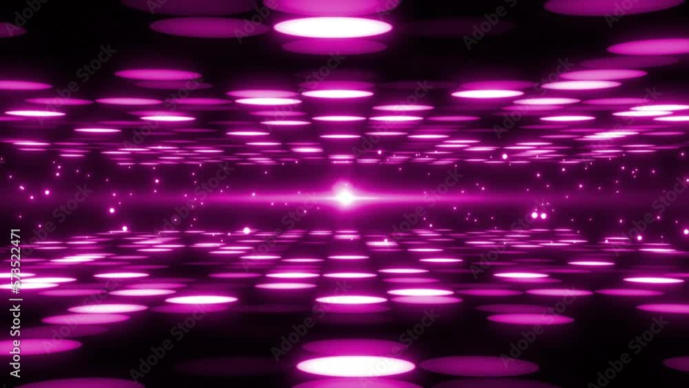 Poster neon purple tunnel with optical lance effects background. abstract futuristic tunnel loop motion bac